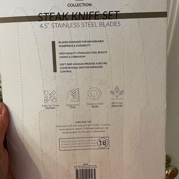 BKLYN Steel Elemental 4.5 Steak Knife Set - Picture 8 of 11